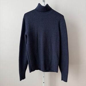 Todd Snyder sz M Italian Merino Wool Turtleneck Sweater Mens Blue Luxury Preppy